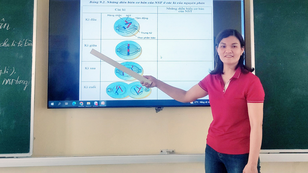 Cô giáo Nguyễn Thị Ngân trong một giờ học.