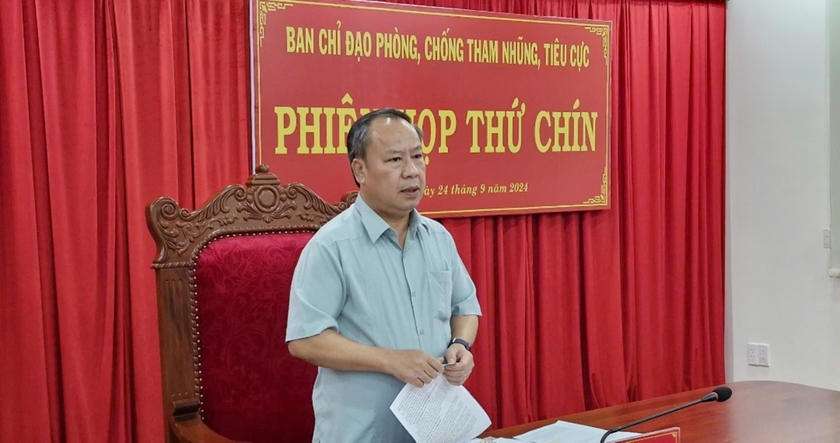 Phó Bí thư Thường trực Tỉnh ủy Châu Ngọc Tuấn phát biểu quán triệt mục đích, yêu cầu phiên họp. Ảnh: Vĩnh Hoàng