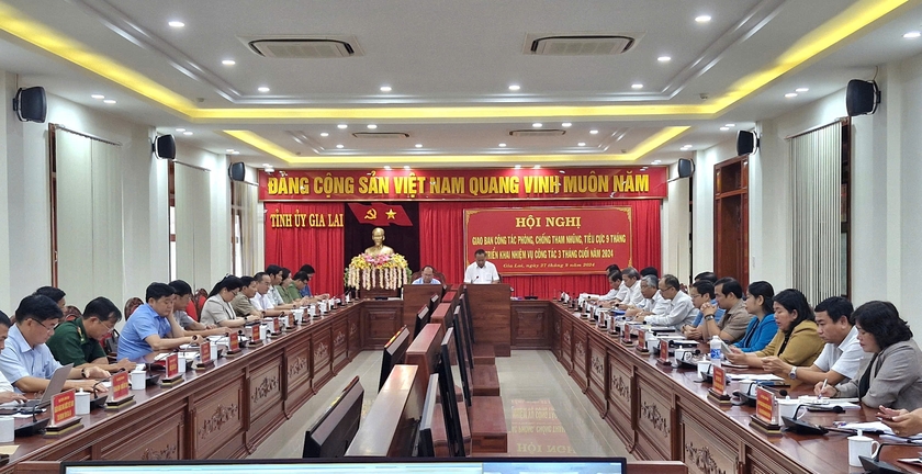 Quang cảnh hội nghị giao ban công tác phòng-chống tham nhũng, tiêu cực. Ảnh: Vĩnh Hoàng