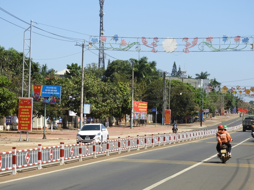 Một góc trung tâm huyện Đak Đoa. Ảnh: Thanh Nhật