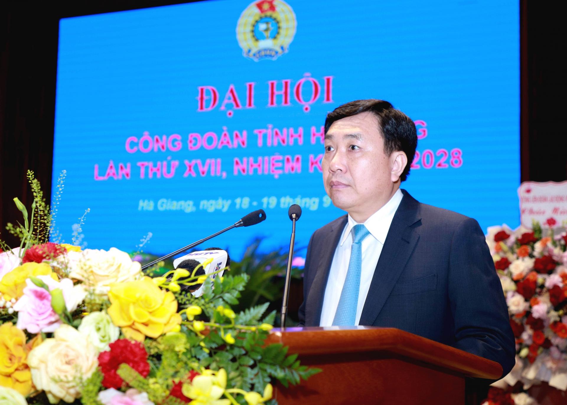 Quyền Bí thư Tỉnh ủy Nguyễn Mạnh Dũng phát biểu chỉ đạo Đại hội.