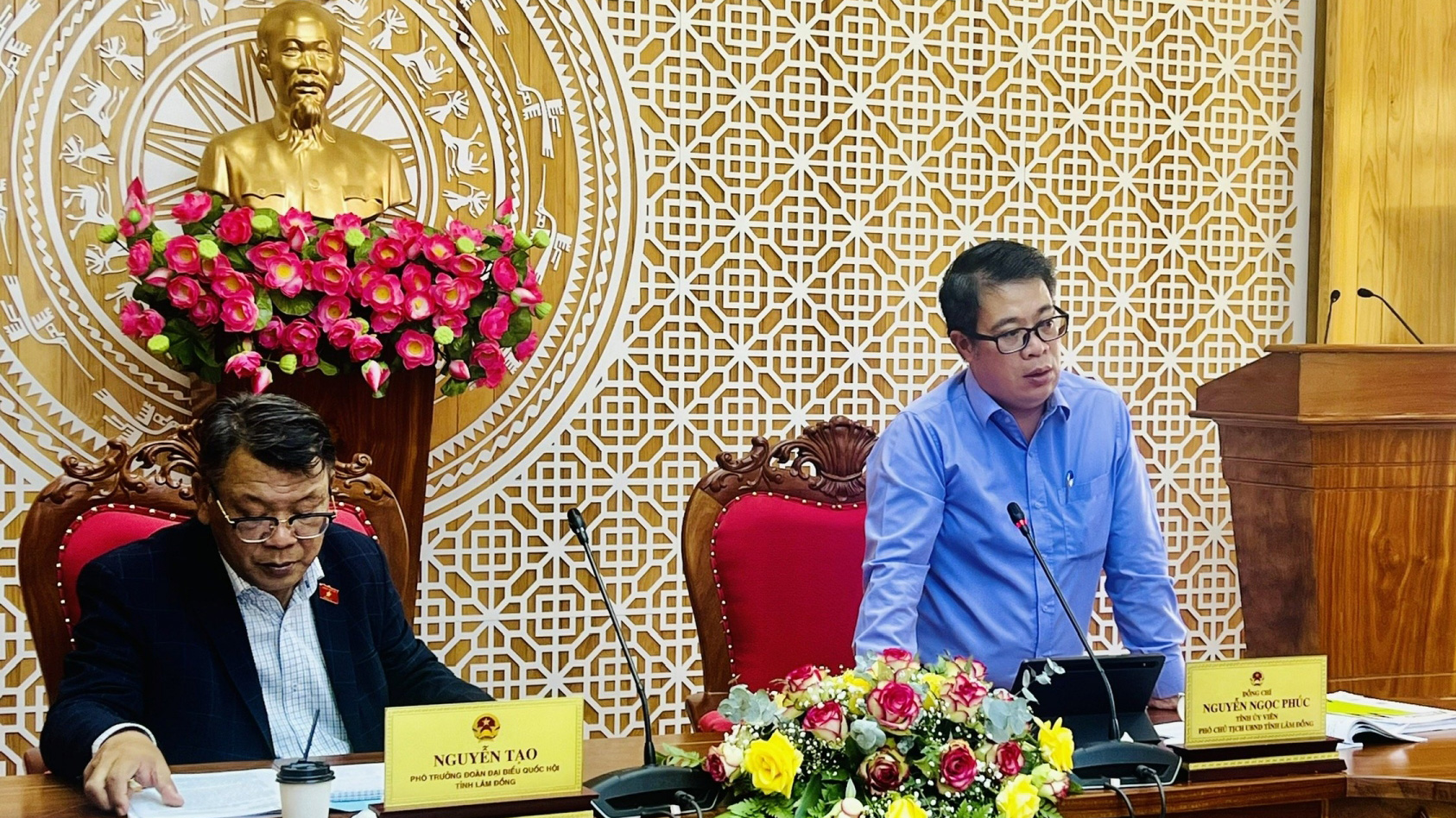 Phó Chủ tịch UBND tỉnh Lâm Đồng Nguyễn Ngọc Phúc phát biểu