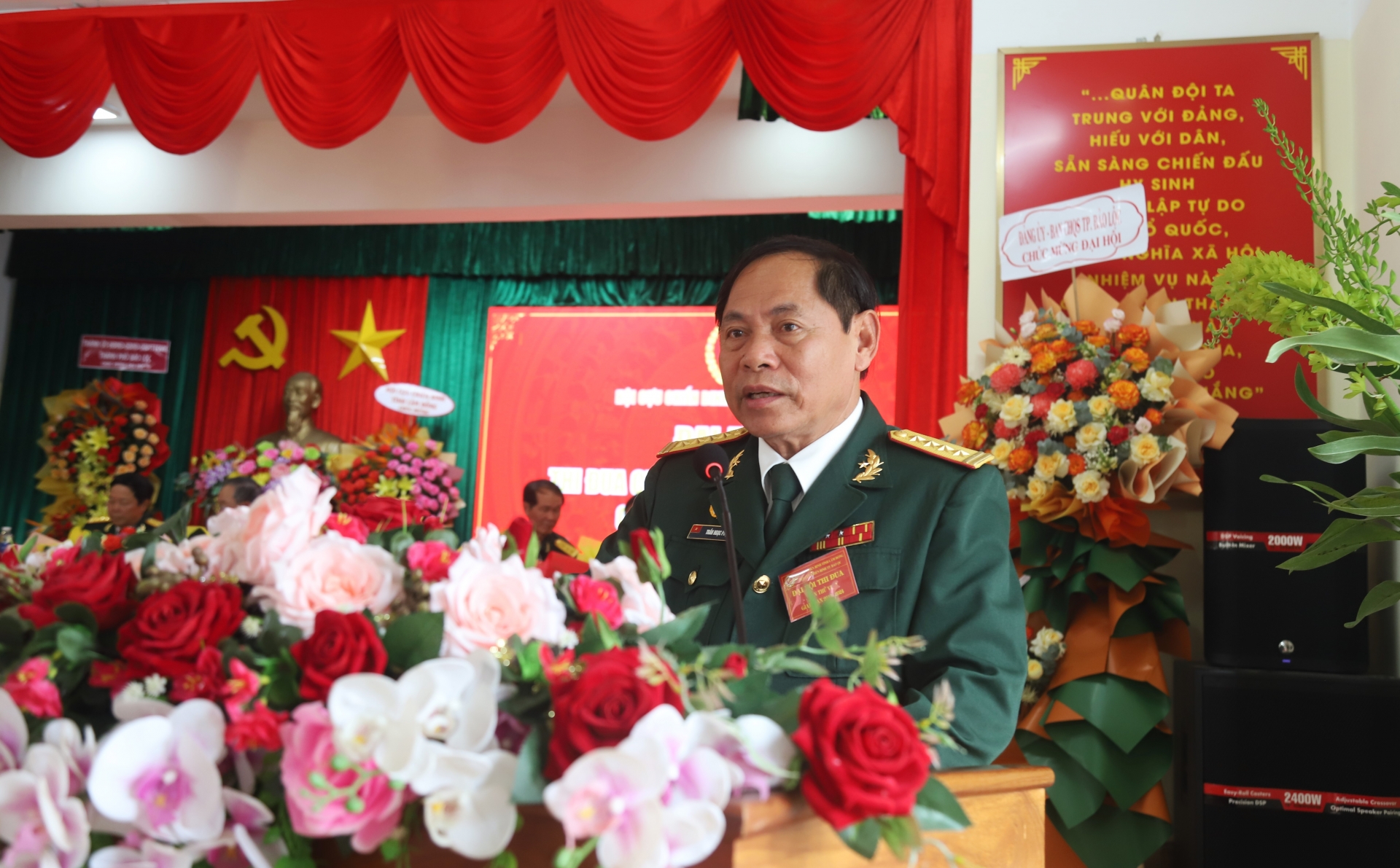 Đồng chí Trần Ngọc Phụng - Chủ tịch Hội CCB TP Bảo Lộc phát biểu khai mạc Đại hội