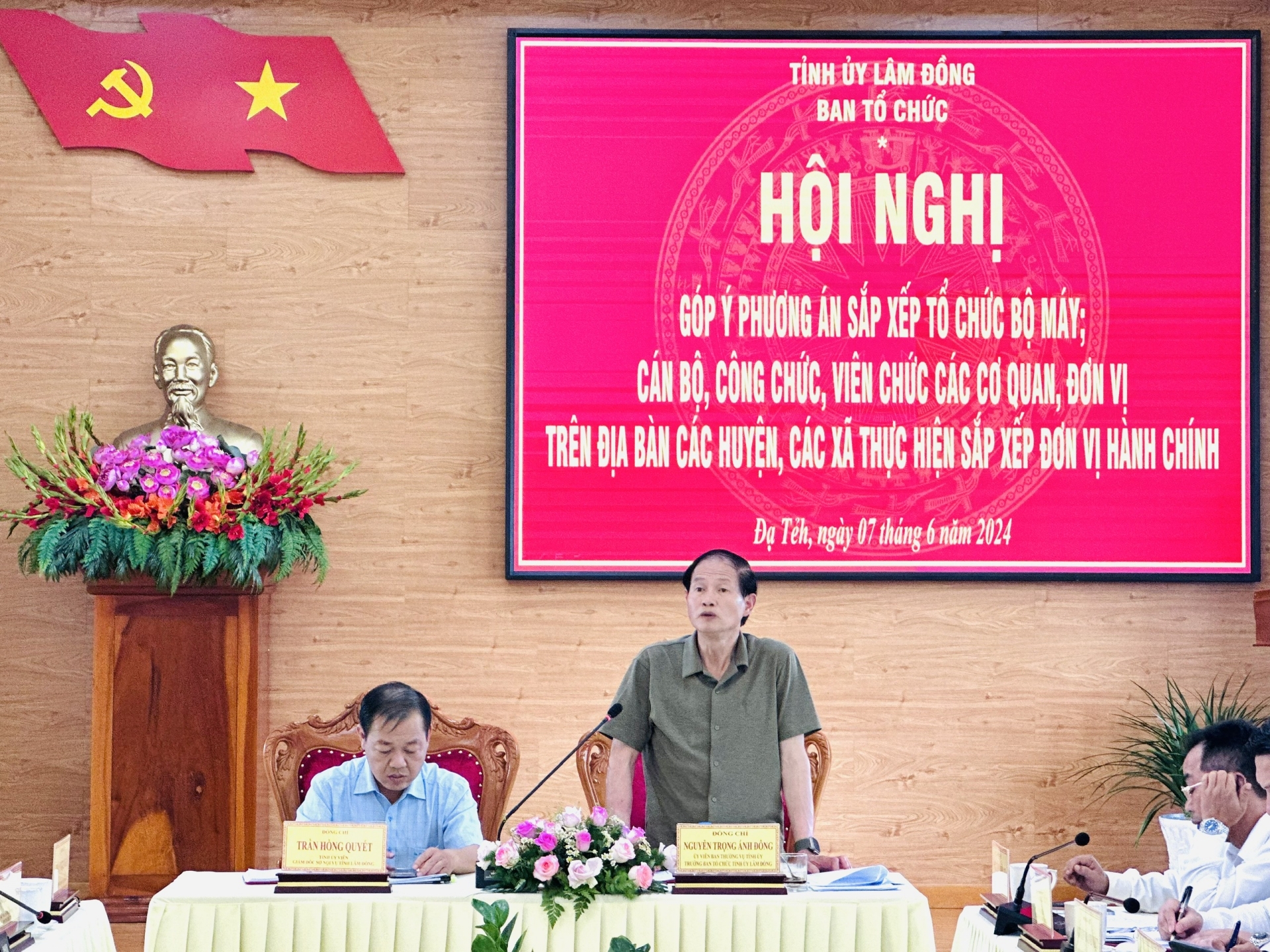 Đồng chí Nguyễn Trọng Ánh Đông - Ủy viên Ban Thường vụ, Trưởng ban Tổ chức Tỉnh ủy phát biểu kết luận Hội nghị