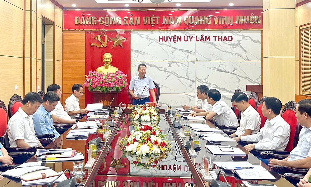 Ban Chỉ đạo phòng, chống tham nhũng, tiêu cực tỉnh làm việc với BTV Huyện ủy Lâm Thao