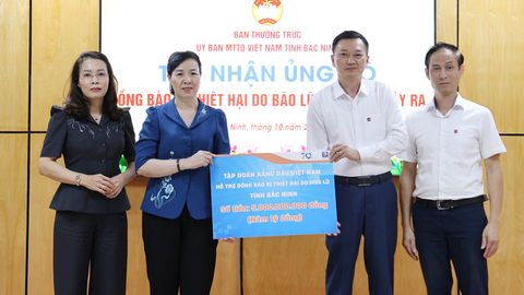 Bắc Ninh: Tiếp nhận 5 tỷ đồng Tập đoàn Xăng dầu Việt Nam ủng hộ người dân khắc phục hậu quả bão lũ