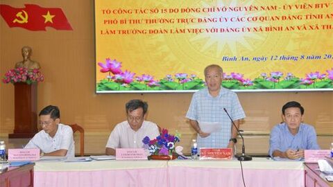 Kiểm tra công tác chuẩn bị đại hội hai xã Bình An và Thạnh Lộc 