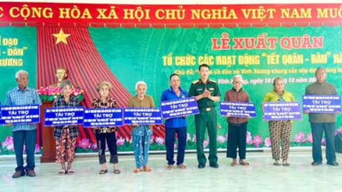 Xã Vĩnh Xương xuất quân thực hiện các hoạt động Tết Quân - dân năm 2026