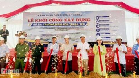 Phường Tô Châu khởi công xây dựng Trường Mầm non Thuận Yên gần 32 tỷ đồng