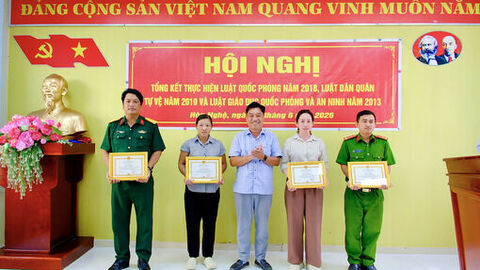 Xã Hòn Nghệ tổng kết công tác thi hành 3 luật về quốc phòng, an ninh