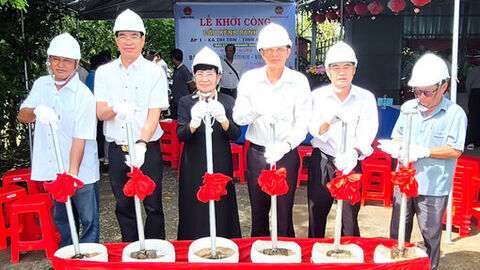 Xã Tri Tôn khởi công xây dựng cầu Kênh Ranh 15