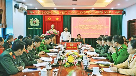 Đoàn công tác Bộ Công an kiểm tra tình hình thực hiện nhiệm vụ tại Công an tỉnh Bắc Ninh