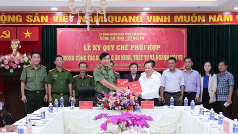 Công an tỉnh và Sở Nội vụ ký kết quy chế phối hợp trong công tác bảo đảm an ninh, trật tự và ngành nội vụ