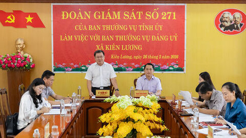 Đoàn Giám sát của Ban Thường vụ Tỉnh ủy An Giang làm việc tại xã Kiên Lương