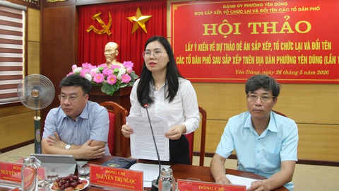Phường Yên Dũng: Hội thảo lấy ý kiến về đề án sắp xếp, đổi tên 35 tổ dân phố