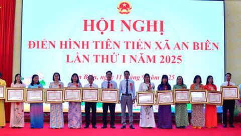 Xã An Biên tuyên dương các điển hình tiên tiến