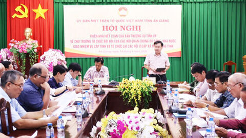 Thống nhất chủ trương tổ chức đại hội và kiện toàn các hội quần chúng cấp tỉnh, cấp xã