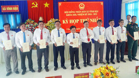 Xã Vĩnh Hậu kiện toàn bộ máy HĐND, UBND