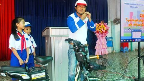 Tuyên truyền pháp luật về trật tự, an toàn giao thông tại Trường Trung học cơ sở An Châu