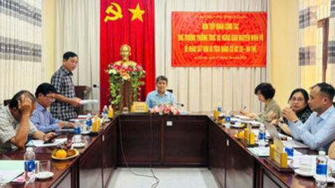 Thứ trưởng Thường trực Bộ Ngoại giao Nguyễn Minh Vũ khảo sát và làm việc tại Khu Di tích Óc Eo - Ba Thê