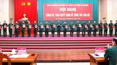 An Giang: Điều động, bổ nhiệm 102 Chỉ huy trưởng Ban Chỉ huy Quân sự xã, phường, đặc khu