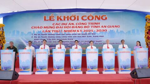 Khởi công 3 dự án chào mừng Đại hội đại biểu Đảng bộ tỉnh An Giang lần thứ I