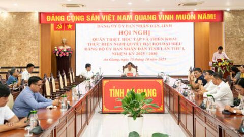 Quán triệt, học tập và triển khai thực hiện Nghị quyết Đại hội đại biểu Đảng bộ UBND tỉnh An Giang nhiệm kỳ 2025 - 2030