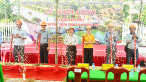 Khởi công xây dựng cầu Kênh 2 nối hai xã Vĩnh Thạnh Trung và Châu Phú