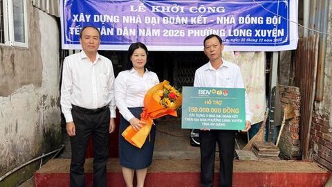 Khởi công xây dựng 7 căn nhà Đại đoàn kết, nhà Đồng đội tại phường Long Xuyên 