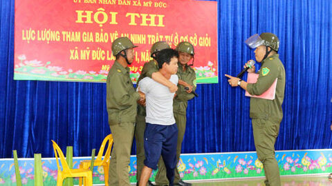 Xã Mỹ Đức tổ chức hội thi lực lượng tham gia bảo vệ an ninh, trật tự ở cơ sở giỏi   năm 2026