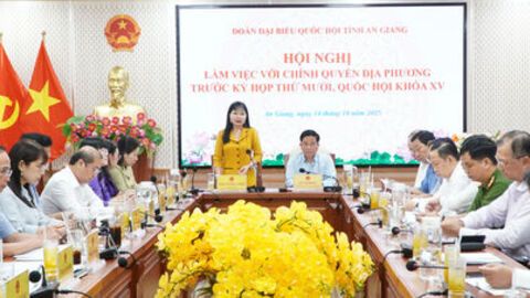Đoàn Đại biểu Quốc hội đơn vị tỉnh An Giang nghe UBND tỉnh báo cáo tình hình kinh tế - xã hội 