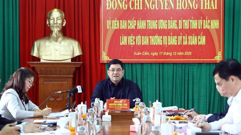 Bí thư Tỉnh ủy Nguyễn Hồng Thái: Xã Xuân Cẩm tập trung khai thác, phát huy lợi thế, phát triển mạnh công nghiệp