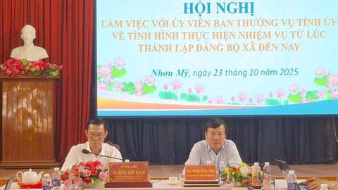 Trưởng Ban Nội chính Tỉnh ủy An Giang làm việc với Đảng ủy xã Nhơn Mỹ