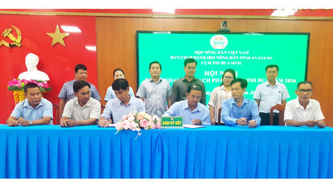Cụm Thi đua số 1 Hội Nông dân tỉnh An Giang ký kết giao ước thi đua năm 2026