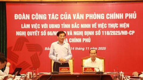 Đoàn công tác Văn phòng Chính phủ làm việc với UBND tỉnh Bắc Ninh