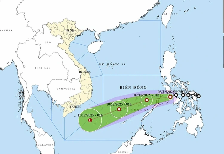 Thời tiết ngày 8/12: Áp thấp tiến vào Biển Đông, gió mạnh gây biển động trên diện rộng