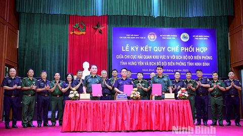 Ký kết Quy chế phối hợp giữa Chi cục Hải quan khu vực IV và BCH Bộ đội Biên phòng hai tỉnh Hưng Yên, Ninh Bình