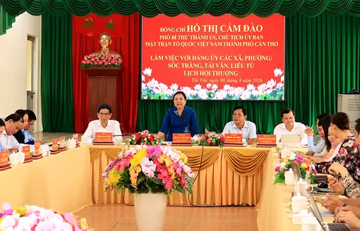 Phó Bí thư Thành ủy Hồ Thị Cẩm Đào làm việc với các xã Tài Văn, Liêu Tú, Lịch Hội Thượng và phường Sóc Trăng 