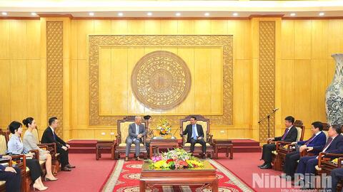 Đồng chí Bí thư Tỉnh ủy Đặng Xuân Phong tiếp xã giao Đoàn công tác Tập đoàn Thái Bình Dương