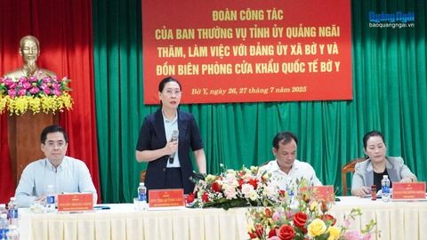 Ban Thường vụ Tỉnh ủy làm việc với Đảng ủy xã Bờ Y và Đồn Biên phòng Cửa khẩu Quốc tế Bờ Y