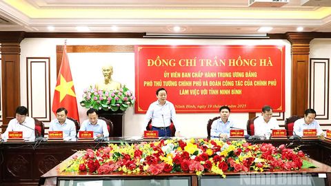 Đồng chí Trần Hồng Hà, Phó Thủ tướng Chính phủ làm việc với tỉnh Ninh Bình
