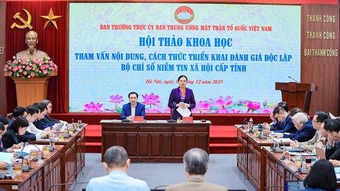 Bàn giải pháp và cách thức triển khai đánh giá độc lập bộ chỉ số niềm tin xã hội cấp tỉnh của MTTQ Việt Nam