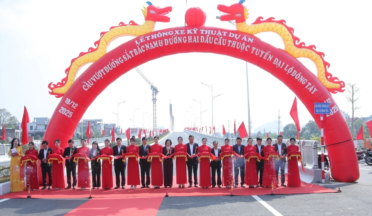 Thông xe kỹ thuật Cầu vượt đường sắt Bắc - Nam chào mừng Đại hội đại biểu toàn quốc lần thứ XIV của Đảng