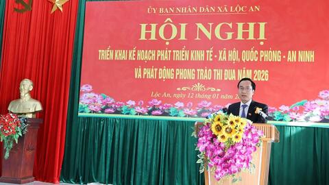 Xã Lộc An: Bí thư Đảng ủy dự Hội nghị triển khai kế hoạch phát triển kinh tế - xã hội năm 2026