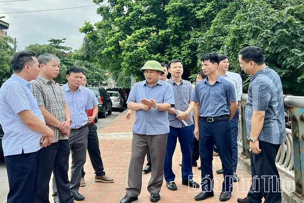 Kiểm tra tình trạng sạt lở bờ sông tại khu vực Vĩnh Phúc
