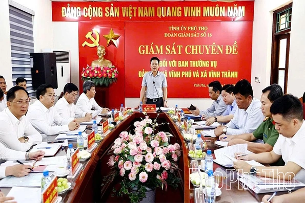 Giám sát chuyên đề đối với Ban Thường vụ Đảng ủy các xã Vĩnh Phú, Vĩnh Thành