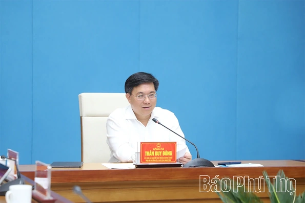 Chủ tịch UBND tỉnh Trần Duy Đông nghe báo cáo về đánh giá KPI và biên chế giáo dục