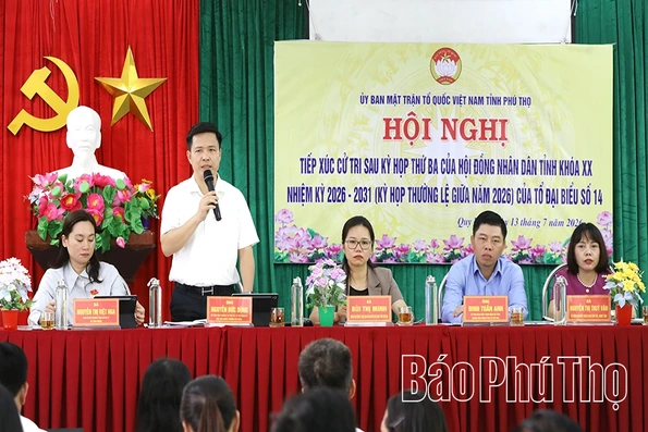 Tổ đại biểu HĐND tỉnh số 14 tiếp xúc cử tri các xã Quy Đức, Đức Nhàn và Tân Pheo