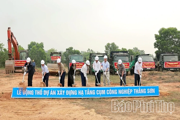 Khởi công Dự án xây dựng hạ tầng Cụm công nghiệp Thắng Sơn