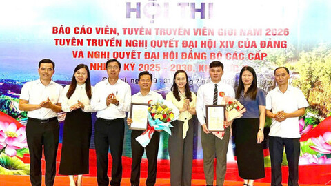 2 thí sinh Hà Tĩnh đạt giải tại Hội thi Báo cáo viên, Tuyên truyền viên giỏi khu vực II
